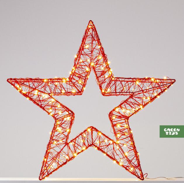 картинка Красная звезда 3D d 55 см. от магазина Greentips