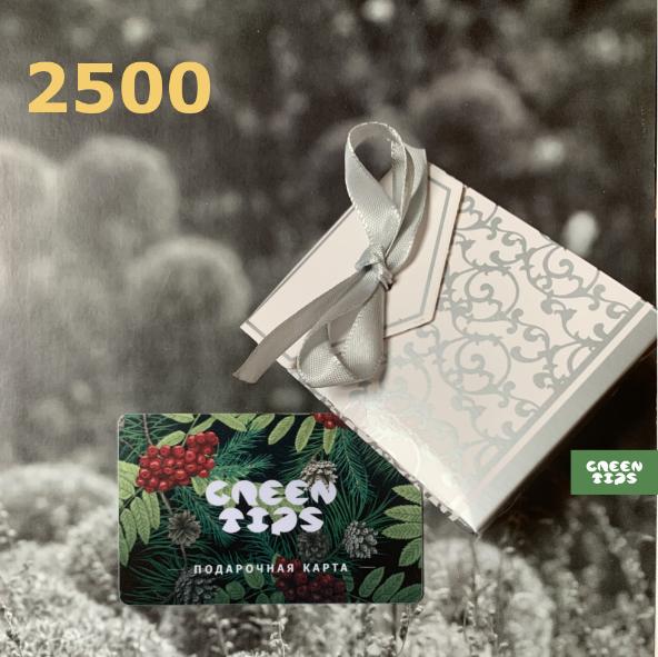 картинка Пластиковый подарочный сертификат 2500 от магазина Greentips