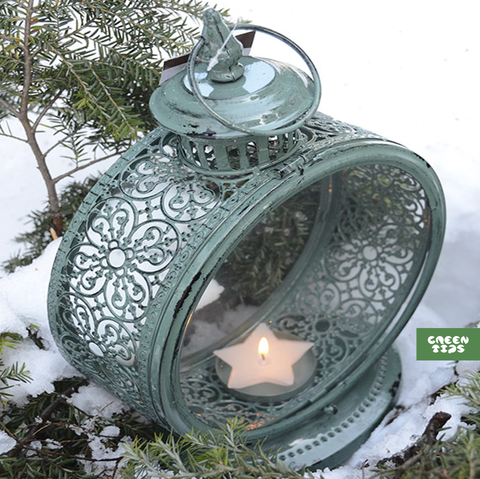 картинка Круглый свечной фонарь Grey Esschert Design от магазина Greentips